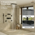 thumbnail image 2 of CASAINC 5-Spray Rectangular Shower Head 2.5 GPM with Body Spray in Matte Black, Valve Included, 2 of 10