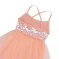 thumbnail image 4 of iEFiEL Girls Sequins Ballet Dress Hi-low Tulle Dance Leotard Dress Orange 5-6, 4 of 7
