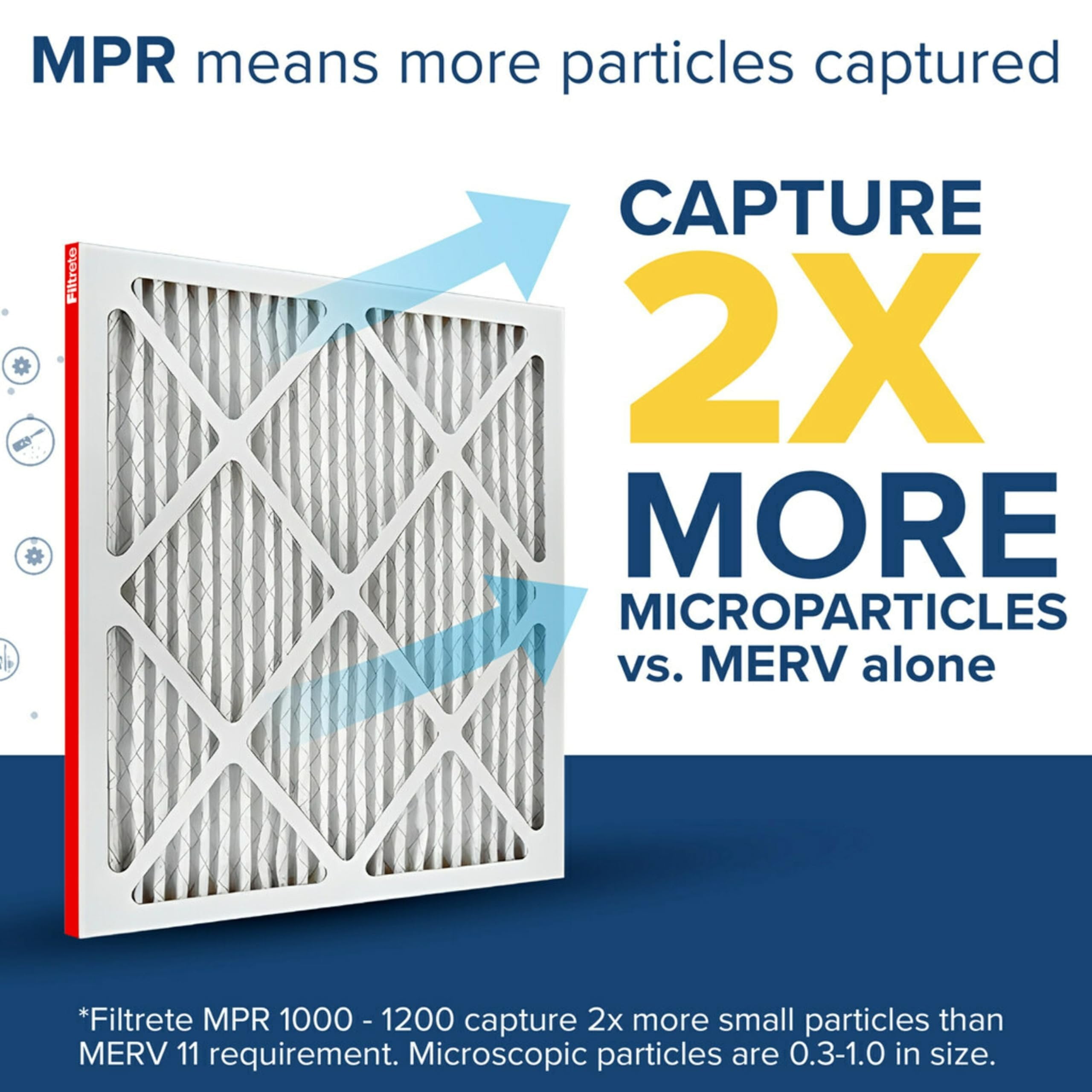 Filtrete 12x24x1 AC Furnace Air Filter, MERV 11, MPR 1000, Micro Allergen Defense, 3-Month Pleated 1-Inch Electrostatic Air Cleaning Filter, Pack of 2 Actual Size 11.719x23.72x0.85 in