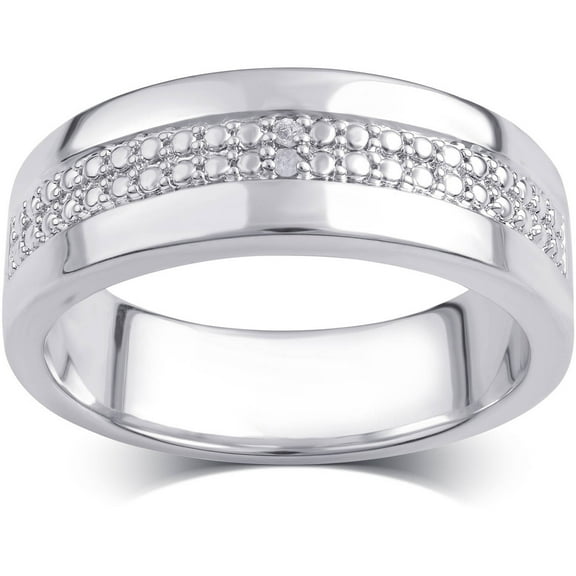 Diamond Accent Silvertone Brass Two Row