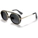 thumbnail image 3 of Gafas de sol Steampunk para hombre, gafas de sol polarizadas de doble puente, gafas de sol Retro redondas y gruesas, gafas de sol coloridas de dos colores, 3 of 5