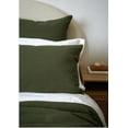 thumbnail image 3 of Pavish Export Cotton Waffle Duvet Cover In Dark Olive Green Cotton Waffle Weave Bedding Set with 2 Pillow Shams Comforter and Quilt Duvet Cover Set Twin, 3 of 4