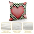 thumbnail image 4 of Nawypu  Hello Valentine Love You More Eucalyptus Leaves Pink Throw Pillow Covers,  Buffalo Plaid Polka Dot Stripes Love Hearts Cushion Case Decoration for Sofa Couch Set of, 4 of 5