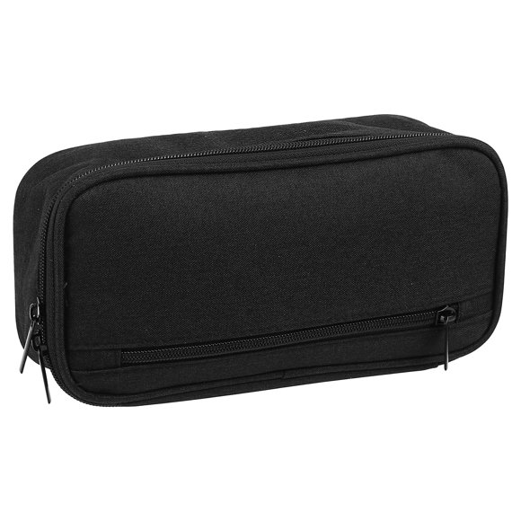 BATENGKEJI Astuccio nero, grande capacit脿, organizer con 2 scomparti, astuccio nero per donne e uomini, astuccio portatile per penne e mati