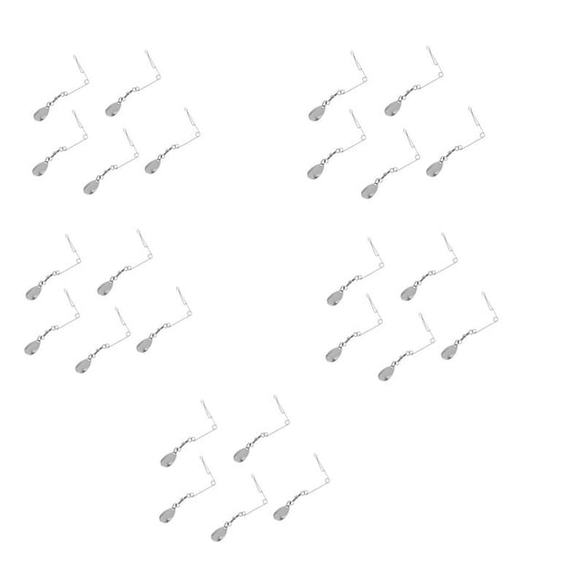 25Pcs Cuchillas Cucharas Acero Inoxidable Rigs Pesca Señuelos Atracción Peces