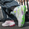 thumbnail image 5 of Bolognifi Men's Basketball Shoes High-Top Volleyball Non-Slip Lightweight Indoor Outdoor Sport Sneakers Fans - GREENPINK_4, 5 of 7