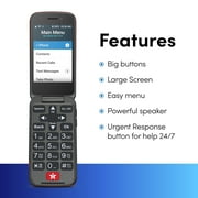 LIVELY Jitterbug Flip2 - Flip Cell Phone for Seniors - Not Compatible with Other Wireless Carriers - Must Be Activated Phone Plan - No SIM Needed - Flip2 Red