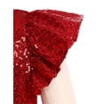 thumbnail image 5 of iiniim Girls Sequin Dance Outfit Hip Hop Jazz Crop Top and Pants Stage Performance Red 8, 5 of 7
