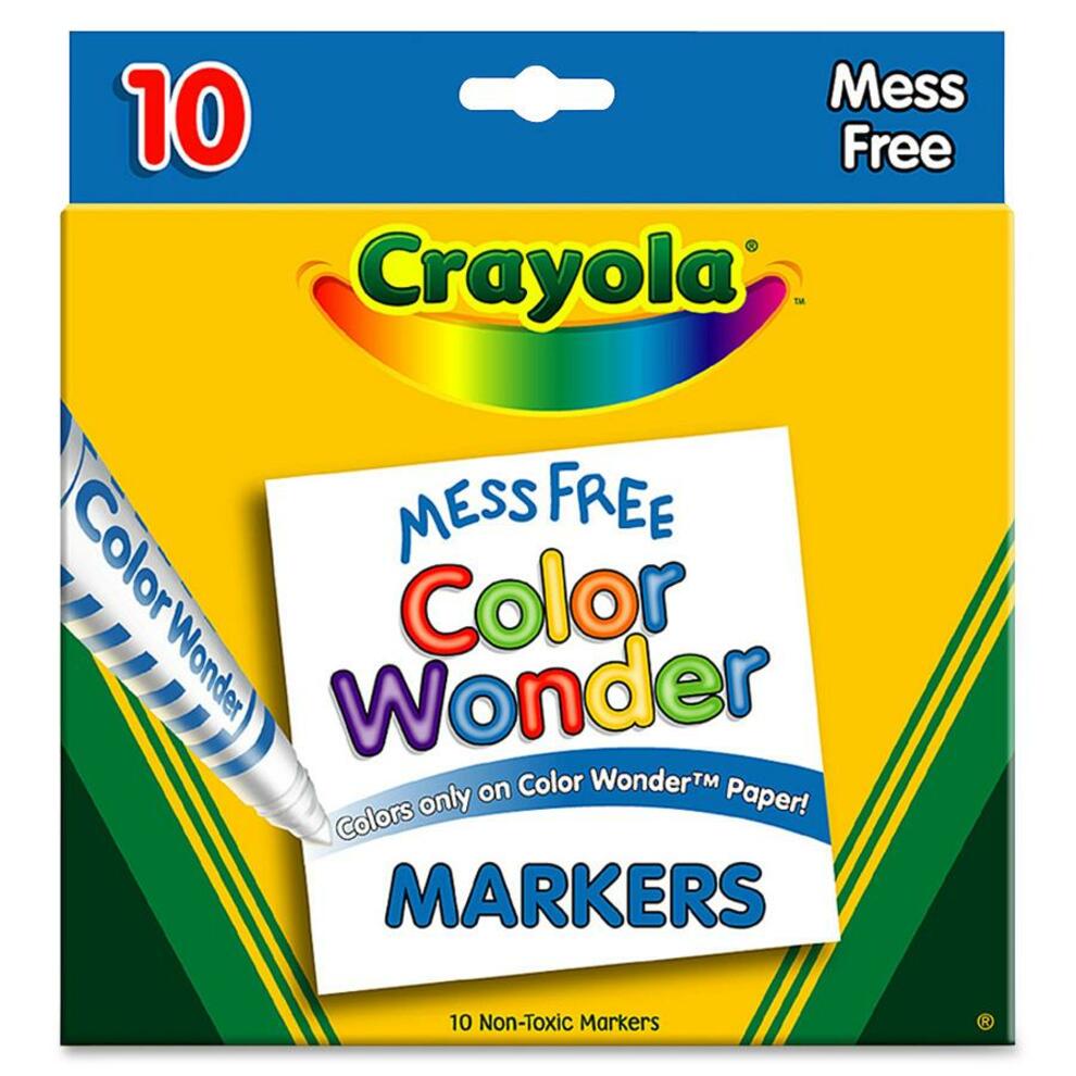 Crayola Color Wonder Broad Line Markers 10Pack, Assorted Colors