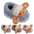 thumbnail image 4 of Generic Clearance Girls Tennis Shoes Little/big Kids Boys Girl Cartoon Cute Plush Slippers Indoor Home Warm Baby Anti Slip Close Toe Flock for Casual Breathable Shoe ﻿(7-8 Years,Blue), 4 of 6