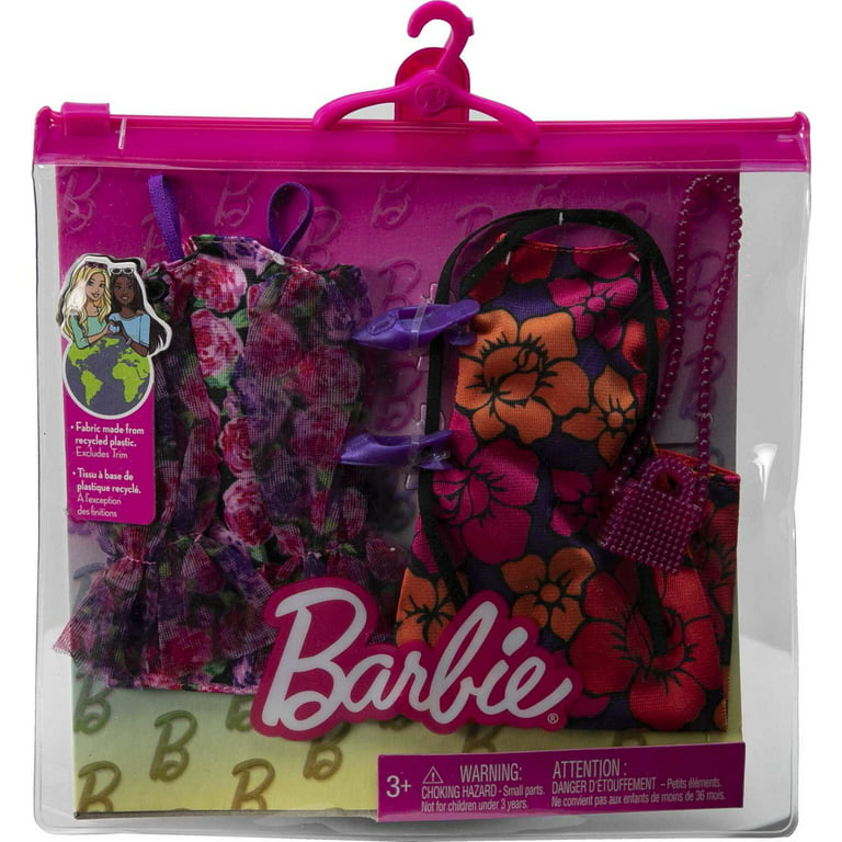 LOT OF 2) Mattel - Barbie Fashion Pack of Doll Clothes & Accessories