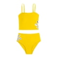 thumbnail image 3 of Shadoumai Girls Swimsuit Size 6 Ruffle Bikini Adjustable Straps Tankini with Shorts Two Pieces Bathing Suit Ruched Color Block Swimwear Shorts and Skirt, 3 of 6