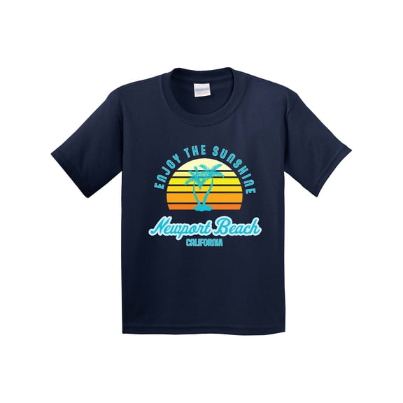 Inktastic Summer Enjoy the Sunshine Newport Beach Florida in Blue Youth T-Shirt
