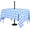 Blue Gingham, variant on 60 inches Outdoor/Indoor Waterproof Spillproof Round Tablecloth with Umbrella Hole for Camping, Picnic, Patio, Party, Spring, Floral