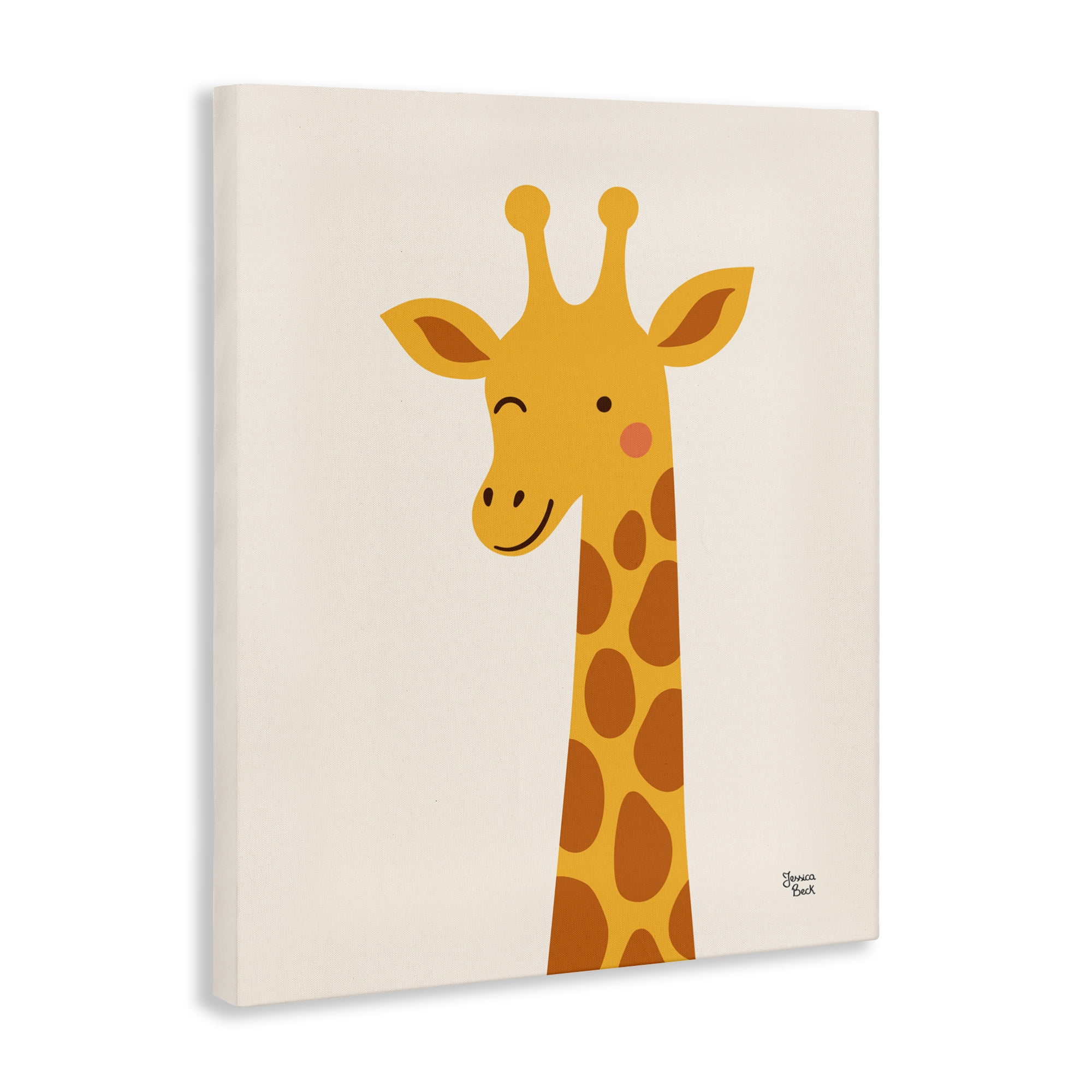 Stupell Industries Winky Giraffe Portrait Canvas Wall Art, design by Jessica Beck