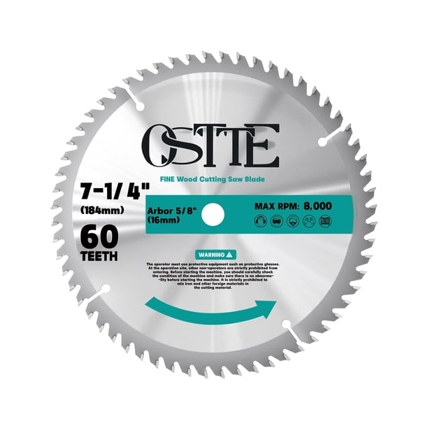 Hoja de sierra circular OSTTE 7-1/4 pulgadas 60T para corte de madera