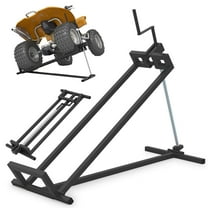 Costway Lawn Mower Lift Jack with Adjustable Height Angle Manual Handle Powder-coated Metal Black