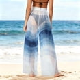 thumbnail image 6 of Gamivast Swimsuit Cover up Pants for Women High Waisted Mesh Beach Trousers Wide Leg Sheer Flowy Bottoms Summer Vacation Pool Party Swimwear, 6 of 7