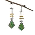 thumbnail image 1 of Pendientes de separación de Color turquesa con incrustaciones de moda, pendientes largos de brazo oscilante mecánico Wrigley creativos de gama alta para mujer, 1 of 5