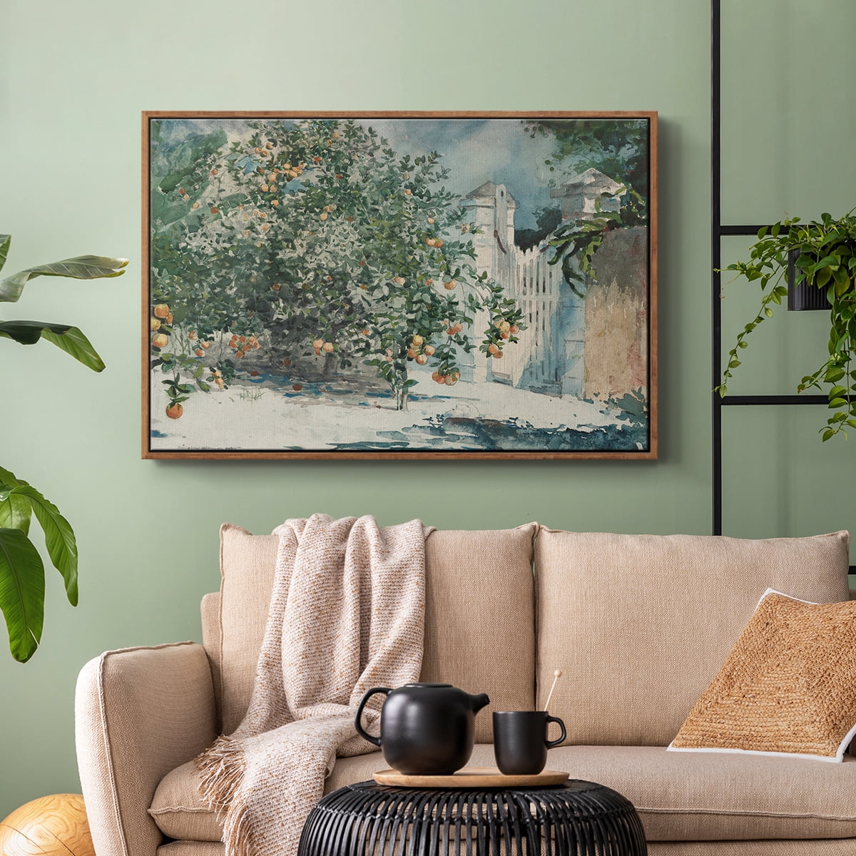 Vintage Botanical Print-L By Wexford Home Framed in Walnut Wood Gallery Wrapped Canvas 27 in. x 41 in.