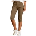 thumbnail image 5 of BUIGTTKLOP Capri Pants for Women High Waisted Dress Capris Side Split Straight Leg Stretchy Cropped Work Pants with Pockets, 5 of 6