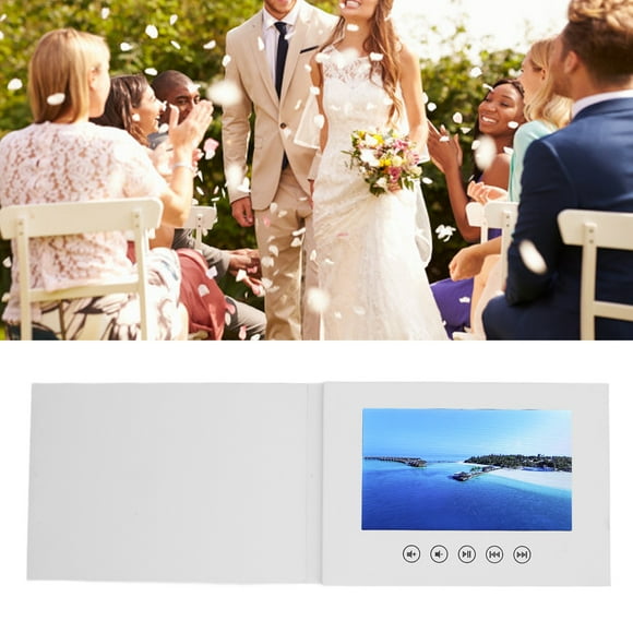 Carte de Vœux Vidéo, Brochure Électronique 720P HD Lecture DIY Mariage Noël