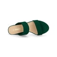 thumbnail image 4 of Women's Dual Straps Mid Chunky Heel Slide Sandals Green 7.5, 4 of 8