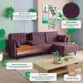 thumbnail image 3 of Sala Modular Sofá Cama Reversible De Velvet Morado Beehive Memory Foam Modelo Annara, 3 of 9