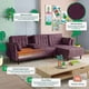 thumbnail image 3 of Sala Modular Sofá Cama Reversible De Velvet Morado Beehive Memory Foam Modelo Annara, 3 of 9