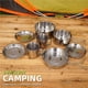 thumbnail image 2 of Greeniant 8 unid/set Kids Camping Pot Pan Cup Surtido Picnic Juego de utensilios de cocina de acero inoxidable Mango plegable Vajilla Vajilla Escalada, 2 of 6