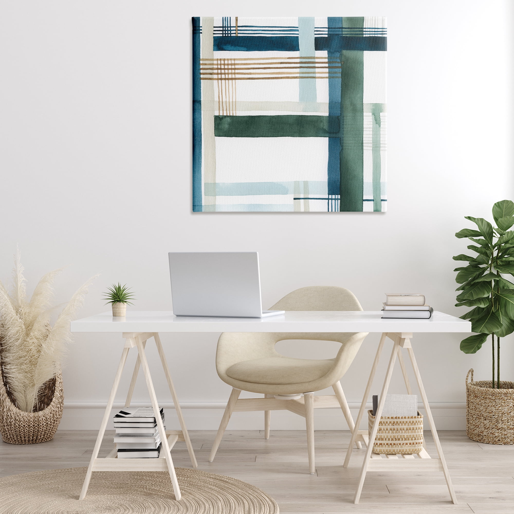 Stupell Industries Modern Woven Pattern Abstract Painting Gallery Wrapped Canvas Art Print Wall Art, 36 x 36