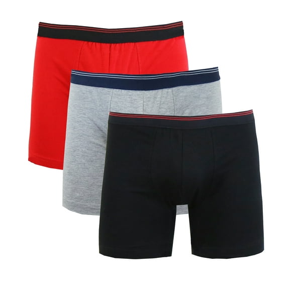 GBH Mens Cotton Blend Tag-less Boxer Briefs (3-Packs)