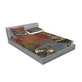 thumbnail image 2 of Ambesonne Fantasy Fitted Sheet & Pillow Sham Set, Medieval Castle, Full, Burnt Sienna Blue and Tan, 2 of 2