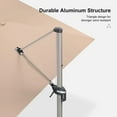 thumbnail image 3 of PURPLE LEAF Patio Umbrella with Base Included, 9‘×11’ Outdoor Aluminum Cantilever Umbrella with 360° Rotation, Aluminum Large Offset Umbrella for Outdoor Garden Pool, Taupe, 3 of 10