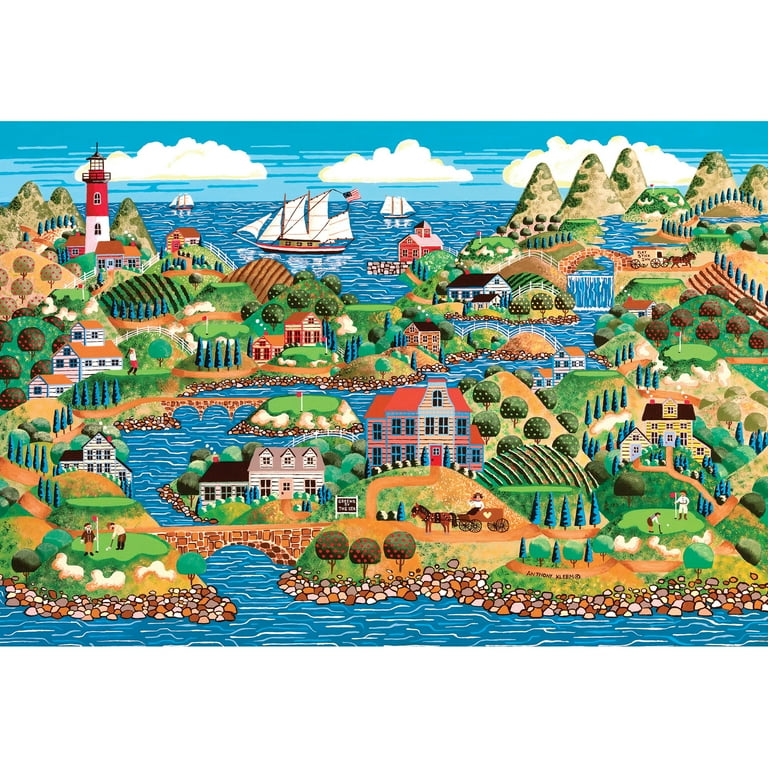 RoseArt Colorluxe 2000-Piece Green by the Sea Adult Interlocking