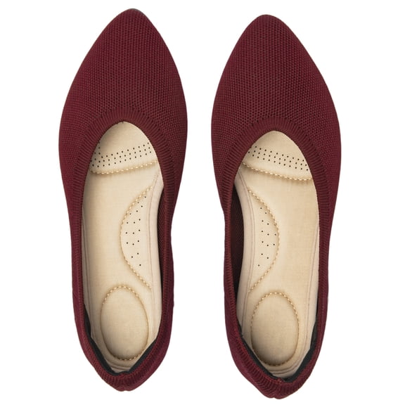 Ataiwee Women's Wide Width Flats Shoes - Casual Comfortable Breathable Soft Ladies Slip on Knitted Ballet Shoes.