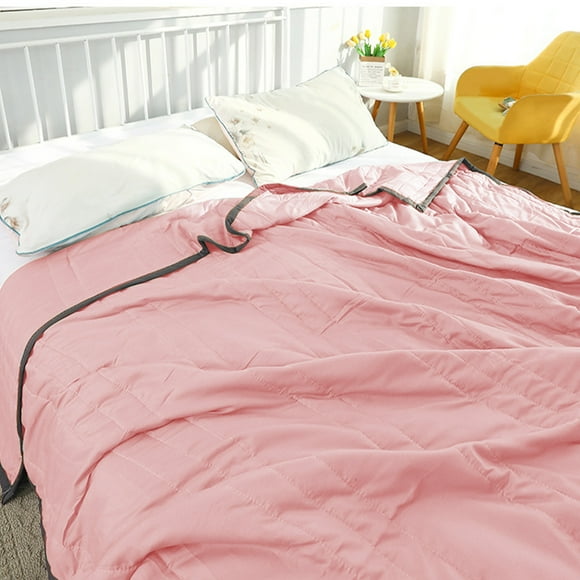 All-Season AirConditioned Quilt - Soft Bed Summer Quilt Lightweight Microfiber - Machine Washable Lightweight Quilt - Modern Style Quilt for All Season -Pink