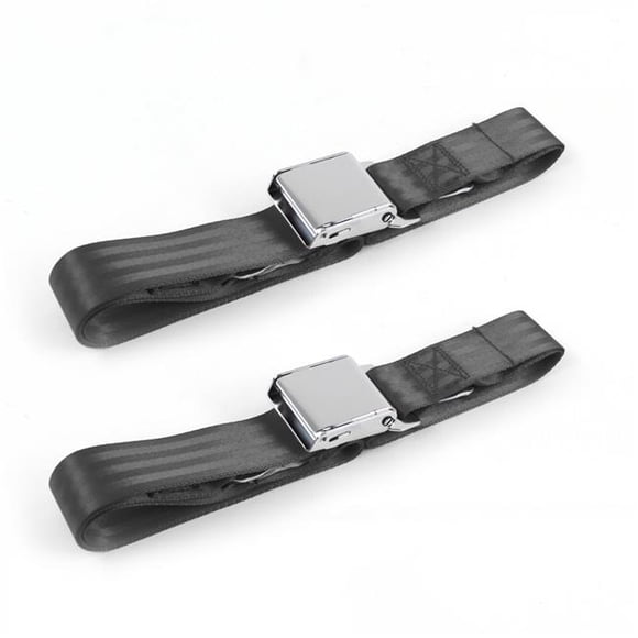 Chevy FS Blazer 1969-1972 Airplane 2 Point Charcoal Lap Bench Seat Belt Kit - 3 Belts