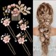 thumbnail image 1 of 5 horquillas para el pelo con flores para novia, con perlas de cristal, para boda, accesorios dorados para el pelo, joyería con diamantes de imitación para novias, damas de honor, mujeres y niñas, 1 of 5