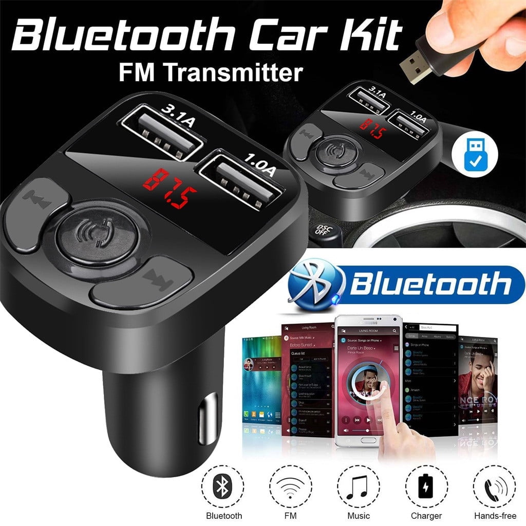 DC12-24V Car Wireless BT FM Transmitter Radio Adapter USB Charger for Cell Phone 