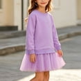 thumbnail image 3 of QSAWXQZ Girls Tulle Dress Long Sleeve Crew Neck Solid Sweatshirt Mini Dress 9-10 Years, 3 of 7