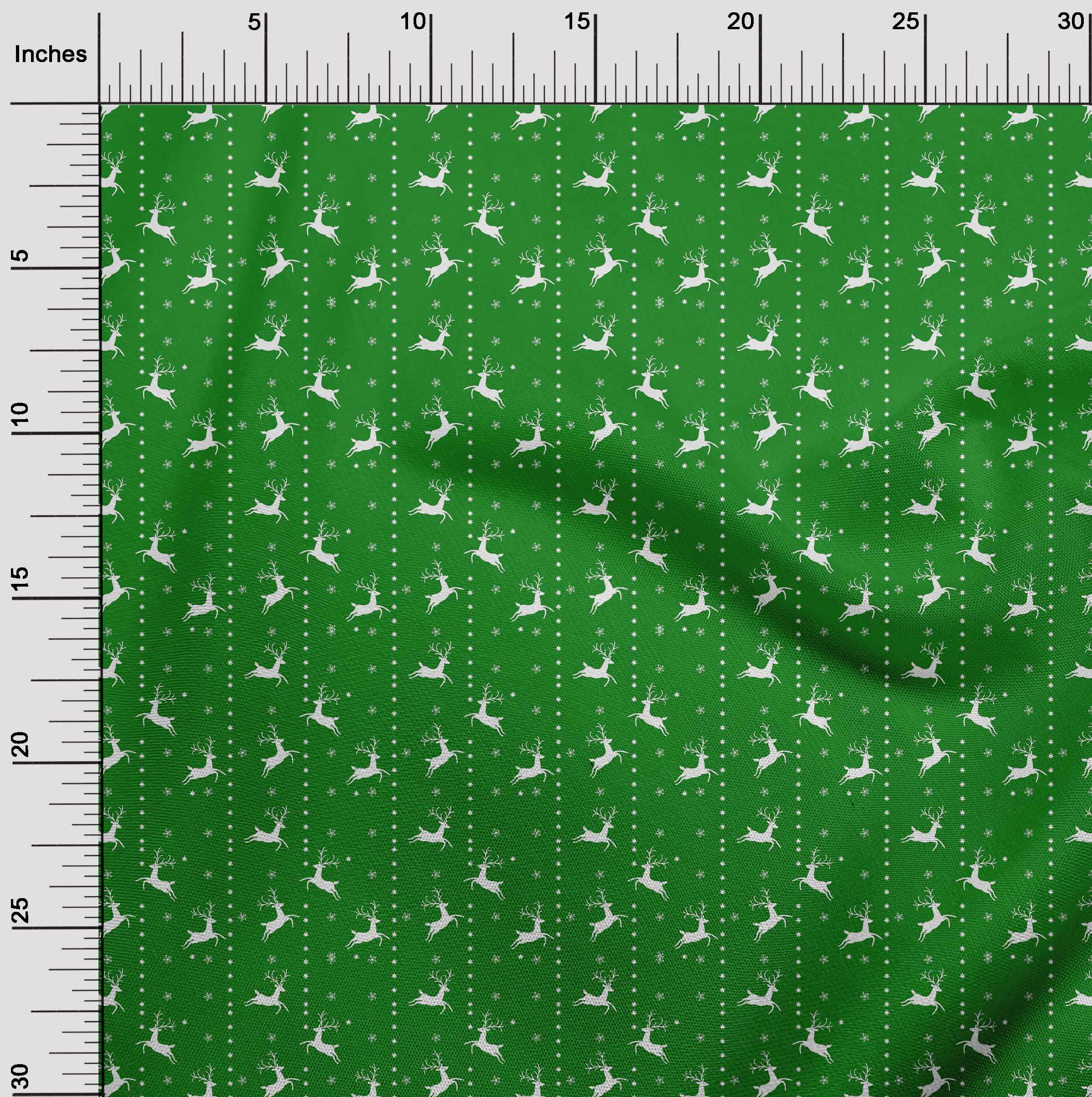 oneOone Cotton Jersey Dark Green Fabric Merry Christmas Sewing Fabric By The Yard Printed Diy Clothing Sewing Supplies 58 Inch Wide