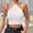 White, variant on SNKSDGM Female Lace Tank Tops for Women Green Women's Tank Tops Xs Womens Basic Minimalist Sexy Hanging Neck with Navel Strap Knitted Top Vest Strap S