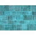 thumbnail image 1 of Ahgly Company Indoor Rectangle Patchwork Light Blue Transitional Area Rugs, 7' x 10', 1 of 4