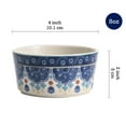 thumbnail image 3 of Bico Blue Talavera Stoneware 8oz Ramekin Set, Set of 4, Round Baking Bowl for Pudding, Creme Brulee, Souffle, Microwave, Dishwasher and Oven Safe, 3 of 4