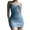 Light Blue, variant on IROINNID Sheath Dress For Women Fashion Gauze Fold V-Neck Sling Dress Short Solid Color Dress