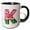 Black/White, variant on 3drose, Cute Watermelon Monogram K, 11oz Two-tone Yellow Mug