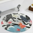 thumbnail image 4 of Leopard Print Round Small Area Rug, Print Non Slip Washable Floor Mat, Soft Throw Rug for Living Room, Powder Room Entryway, Bathroom, Bedside, 4 of 7
