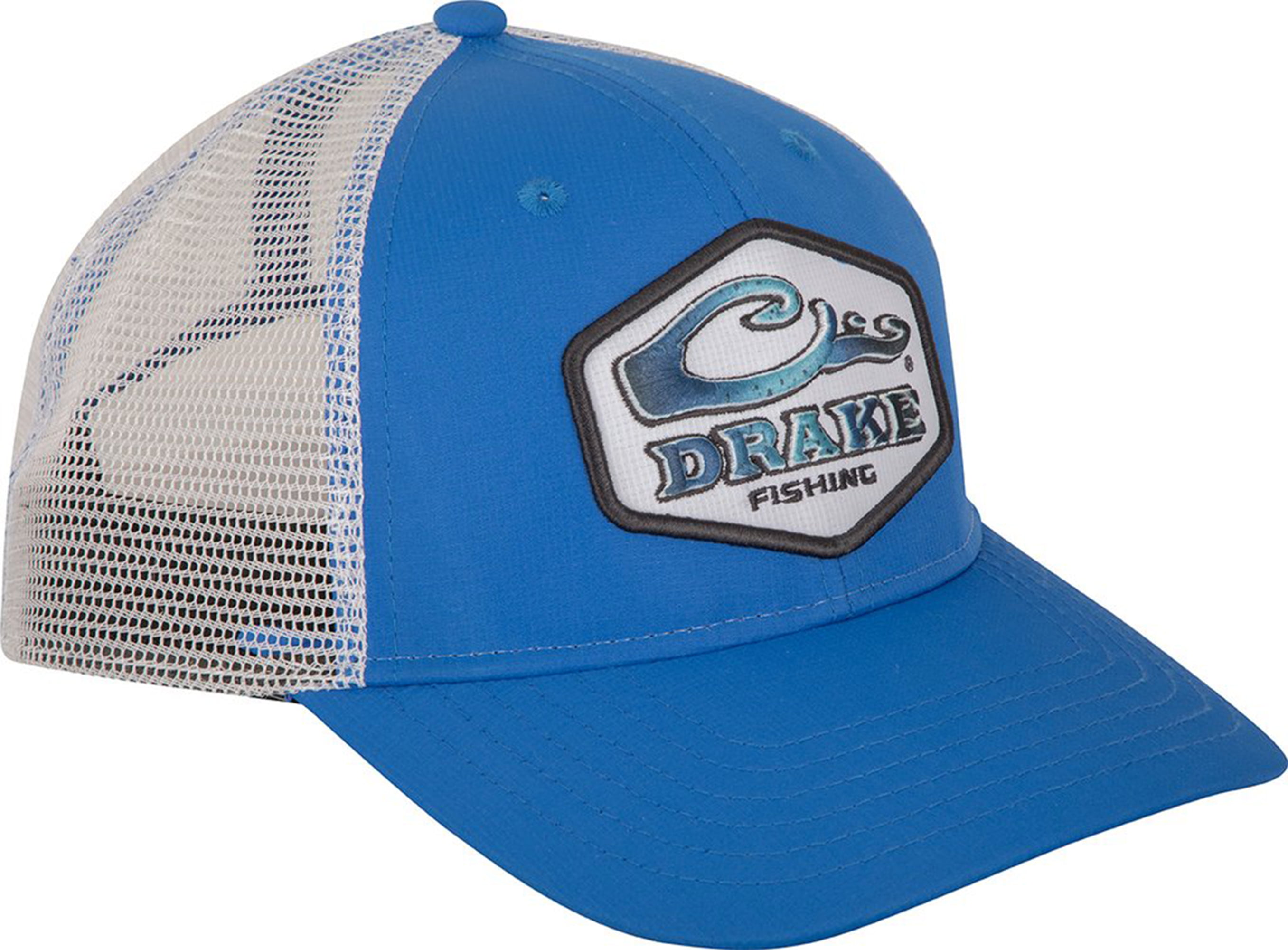 DRAKE WATERFOWL SYSTEMS ARC PATCH LOGO MESH BACK BALL CAP SNAP BACK TRUCKER HAT 