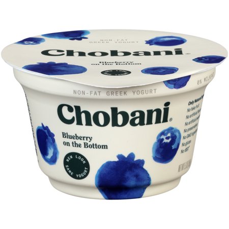 Chobani Greek Yogurt Blueberry on the Bottom Non-Fat Yogurt, 5.3 oz